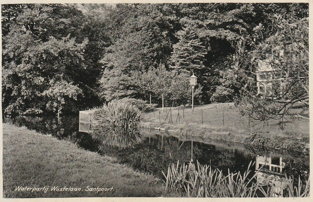 Santpoort Wustelaan  waterpartij  1934, Ophalen of Verzenden, 1920 tot 1940, Gelopen, Noord-Holland