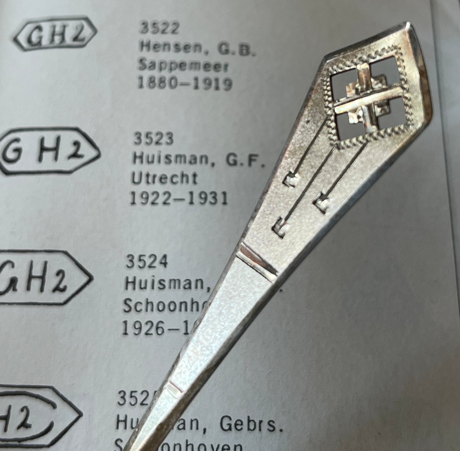 Art deco zilveren lepeltjes, Huisman, Schoonhoven, 1927, Ophalen of Verzenden, Zilver