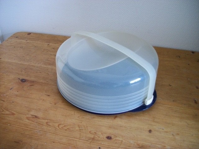 Tupperware Taartdoos ( blauw/ doorzichtig ), Huis en Inrichting, Ophalen of Verzenden, Gebruikt, Blauw, Overige typen