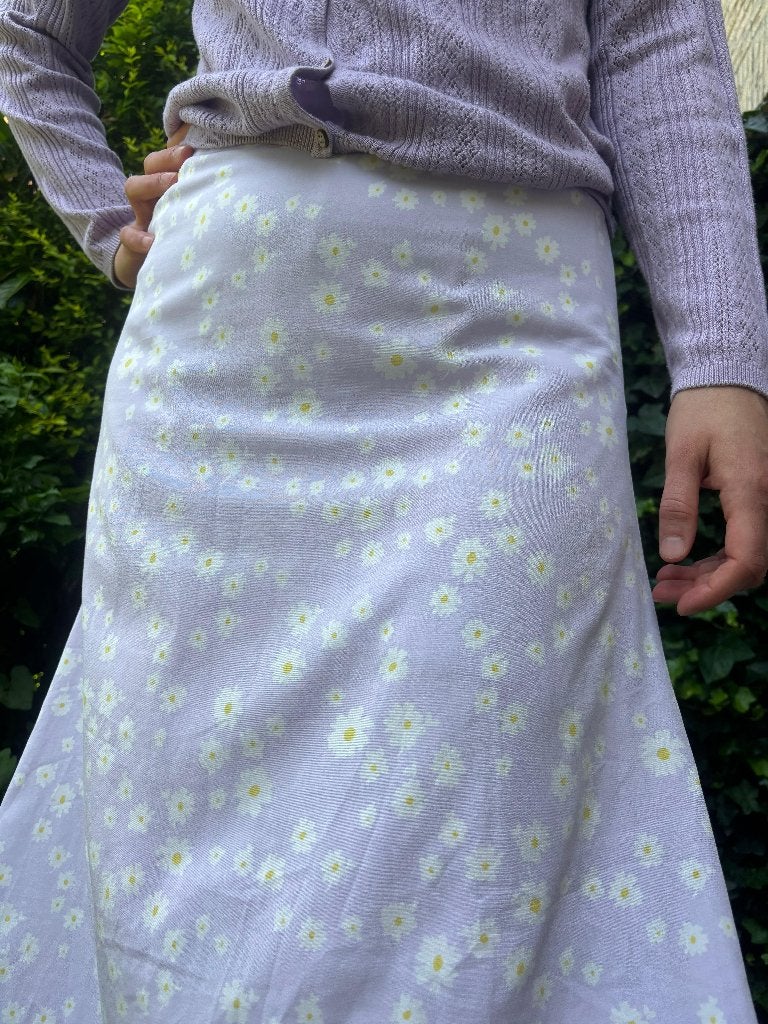 Rok Loavies floral, Maat 38/40 (M), Paars, Ophalen of Verzenden, Onder de knie