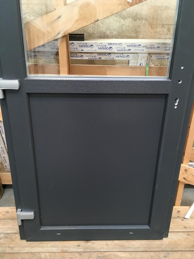 Kunststof buitendeur 98 x 204 1/2 glas antraciet RAL 7016, Niet ingevuld, 80 tot 100 cm, Niet ingevuld, Nieuw