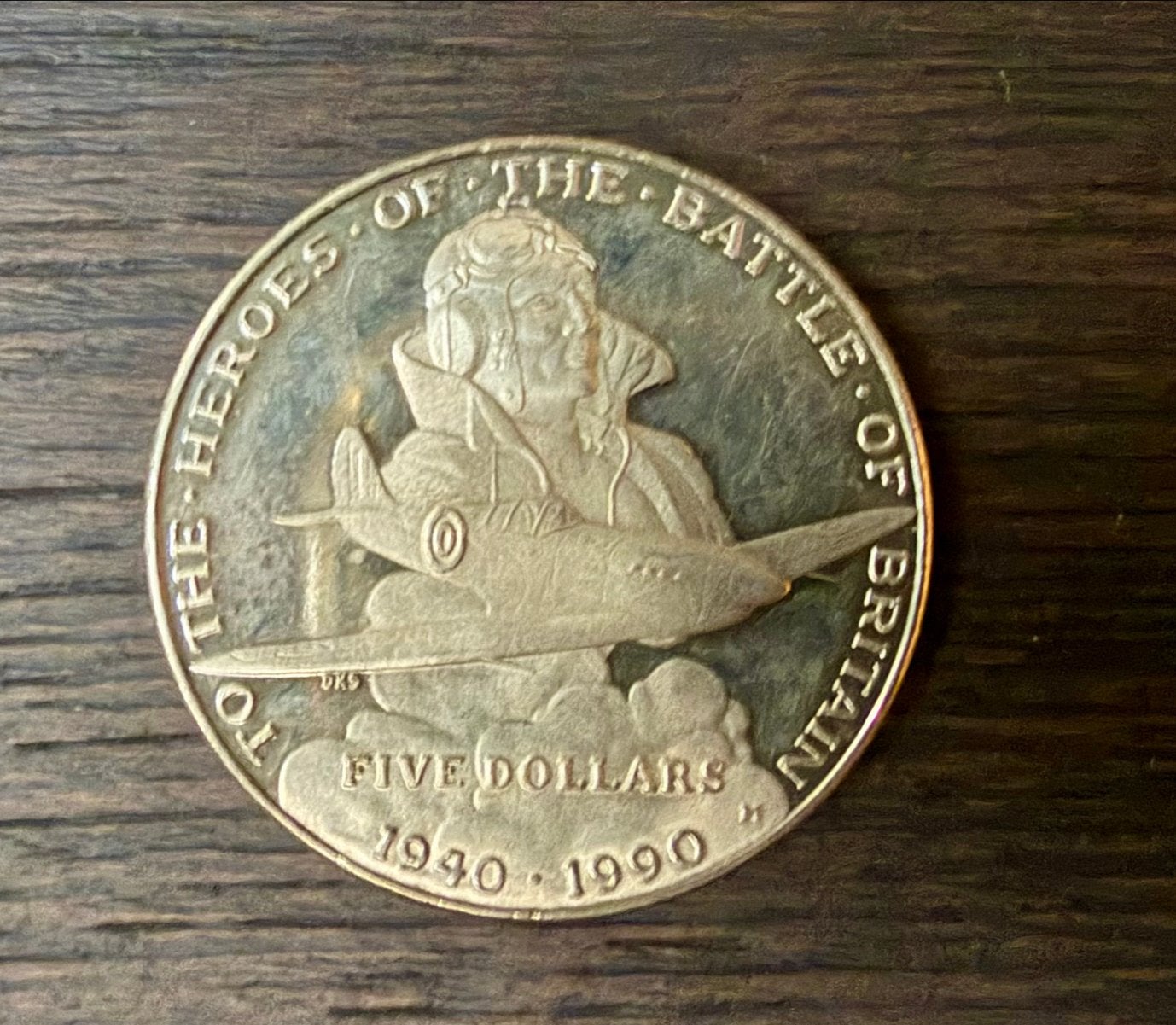 Marshall Eilanden 5 Dollar munt 1990 - Slag om Engeland Munt, Ophalen of Verzenden, Oost-Azië, Losse munt