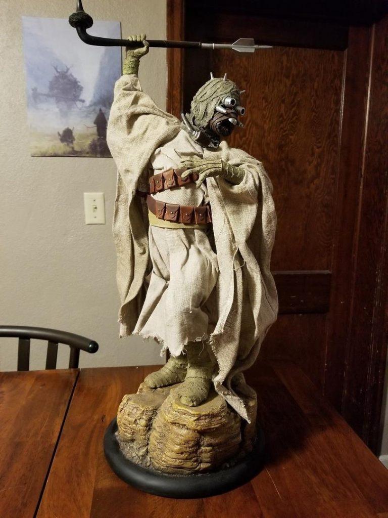 Star Wars Sideshow Tusken Raider Premium Format 1/4 Rare!!!, Ophalen, Zo goed als nieuw, Beeldje of Buste