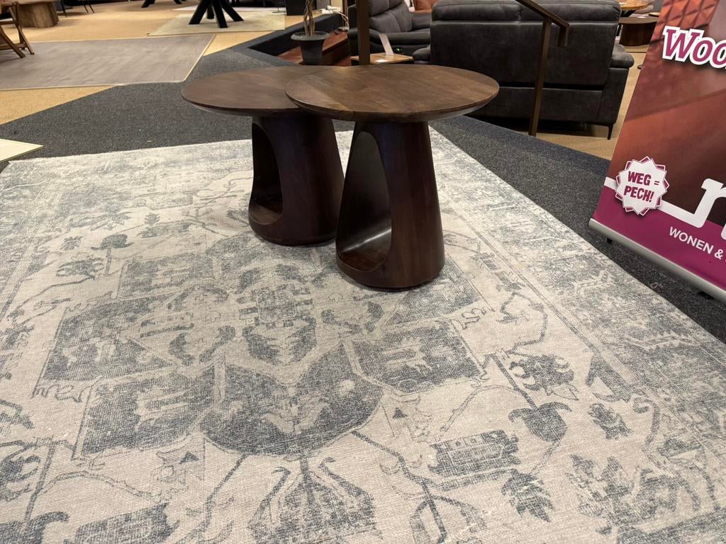 Salontafelset 2delig Berlijn Walnoot Direct/leverbaar E-7358, Huis en Inrichting, Tafels | Salontafels, Ophalen, 50 tot 100 cm