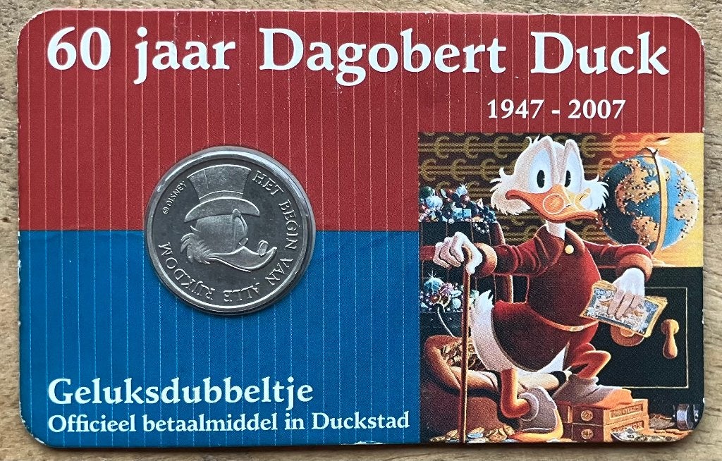 Coincard 60 jaar Dagobert Duck 2007, Ophalen, Koningin Beatrix, Overige waardes, Losse munt