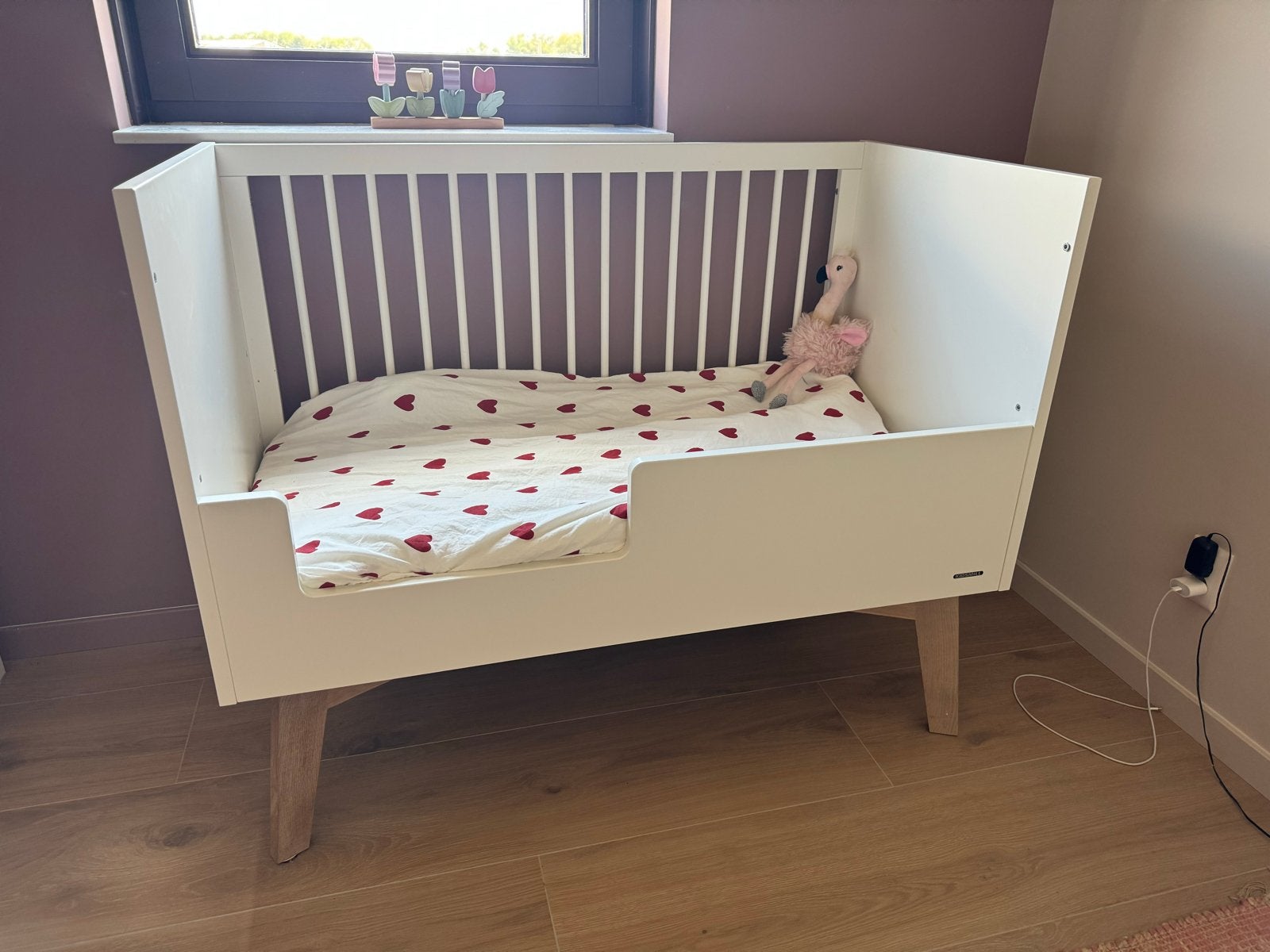 Kidsmill Sixties Ledikant en Kast Mat Wit, Kinderen en Baby's, Kinderkamer | Bedden, Ophalen, Gebruikt, 70 tot 85 cm, 140 tot 160 cm