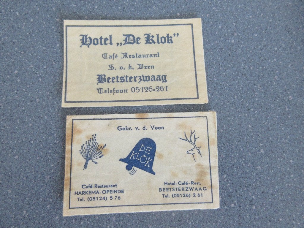 2 x Beetsterzwaag, hotel-café-rest. De Klok, Verzenden