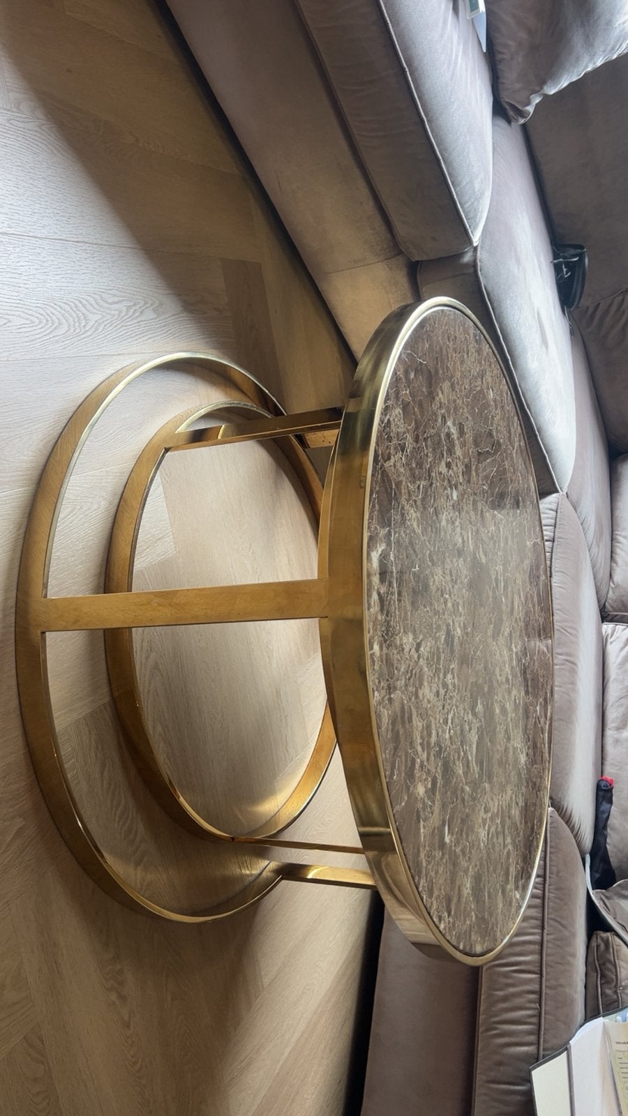 Massieve faux marmer salontafel richmond conrad, Ophalen, Gebruikt, Rond, 50 tot 100 cm