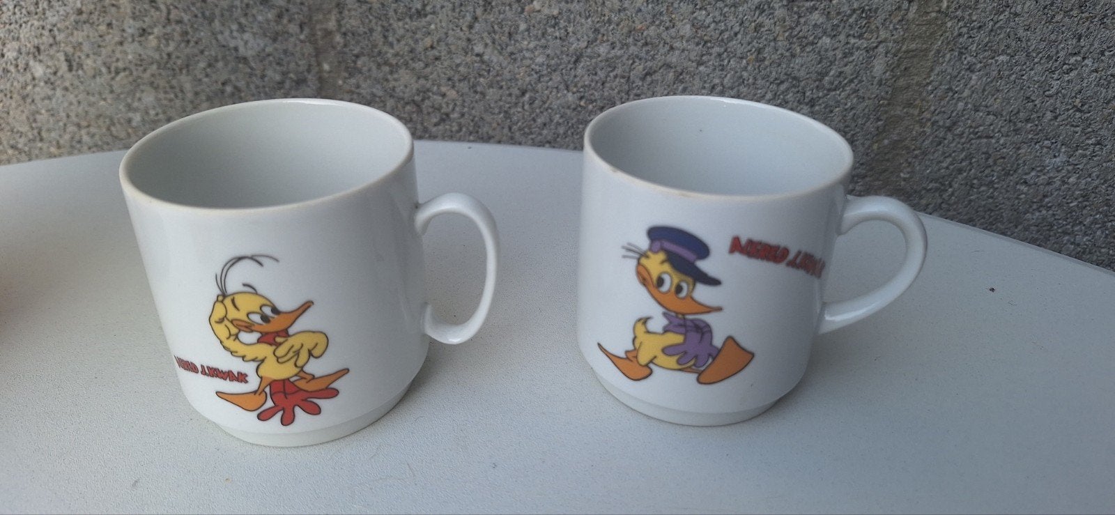Alfred jedocus kwak kopjes set/2 uit 1989 (27926), Gebruiksvoorwerp, Ophalen of Verzenden, Zo goed als nieuw, .