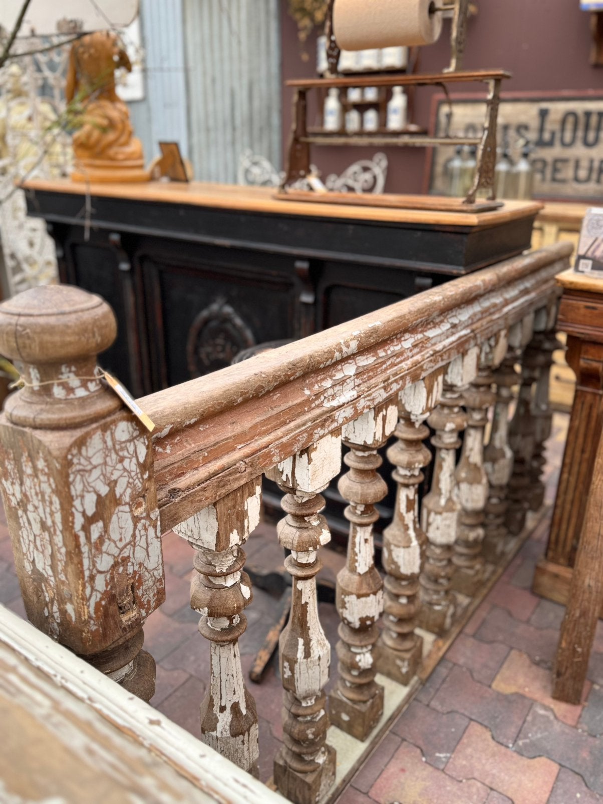 Massief eikenhout, patine, balustrade, met hoekpaal, zwaar, Ophalen