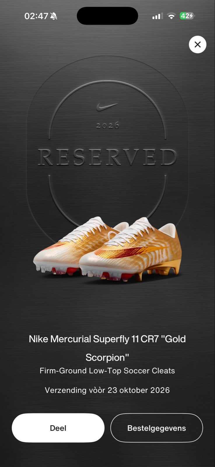 Nike Mercurial Superfly 11 CR7 voetbalschoenen - MAAT 44,5, Ophalen, Nieuw, Schoenen