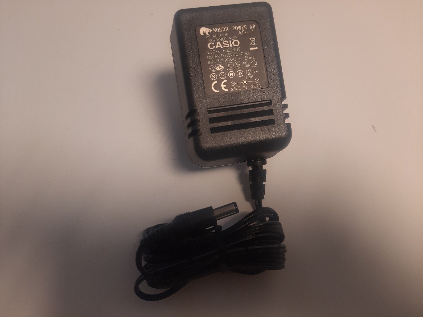 Casio AD-1 7.5V adapter voor SA-45 en SA-75, Muziek en Instrumenten, Ophalen of Verzenden, Nieuw, Overige aantallen, Casio