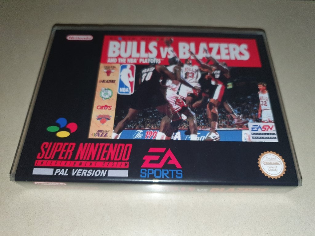 Bulls vs Blazers SNES Game Case, Vechten, Verzenden, 1 speler, Zo goed als nieuw