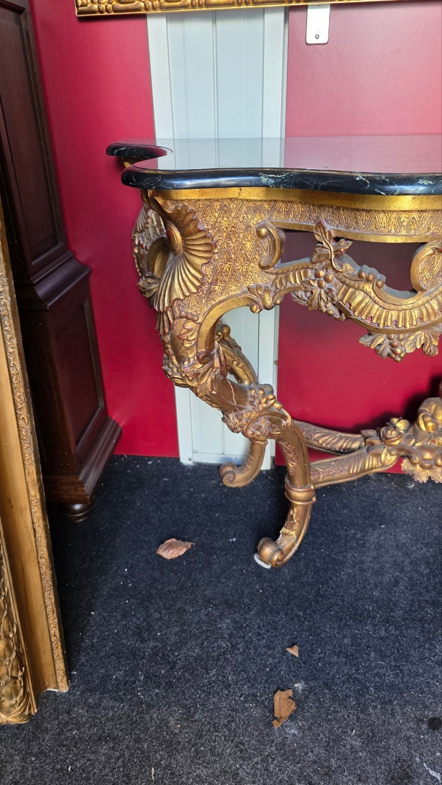 Antieke Franse sidetable met marmer blad, Ophalen