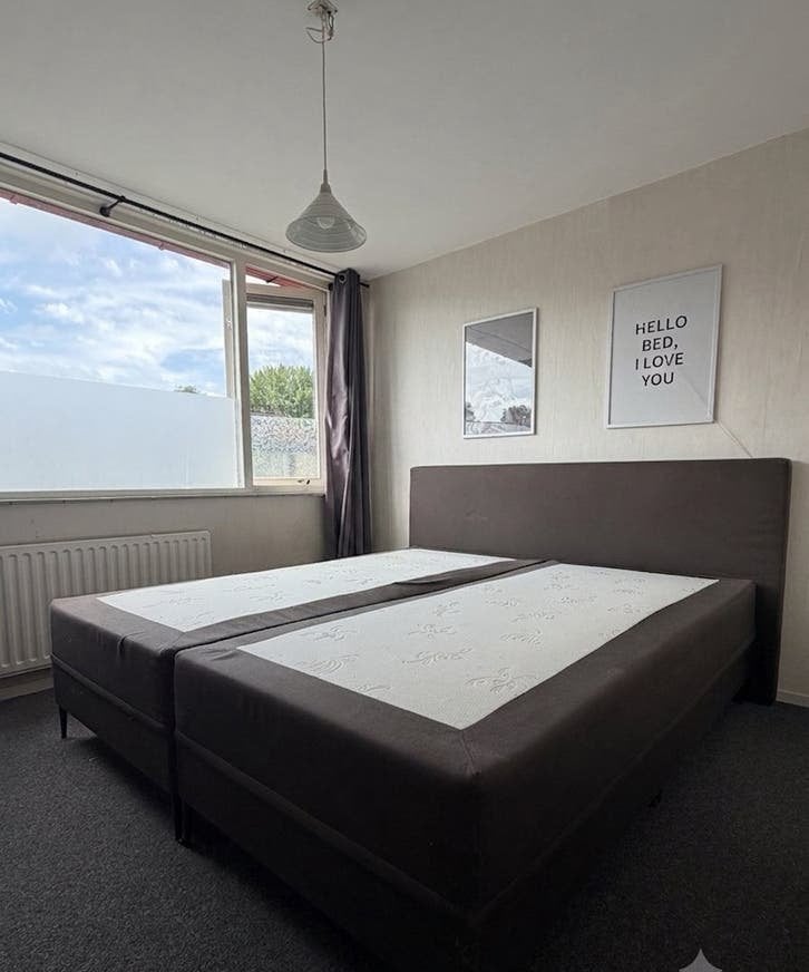 Swiss Sense Boxspring 200x220 - Comfortabel en Groot, Huis en Inrichting, Slaapkamer | Boxsprings, Ophalen, Gebruikt, Bruin, Tweepersoons