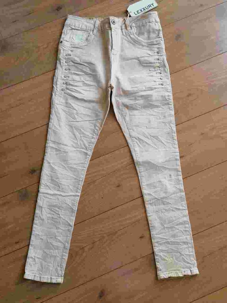 TRENDY casual beige broek met stretch mt. S, Beige, Nieuw, Ophalen of Verzenden, Maat 36 (S)