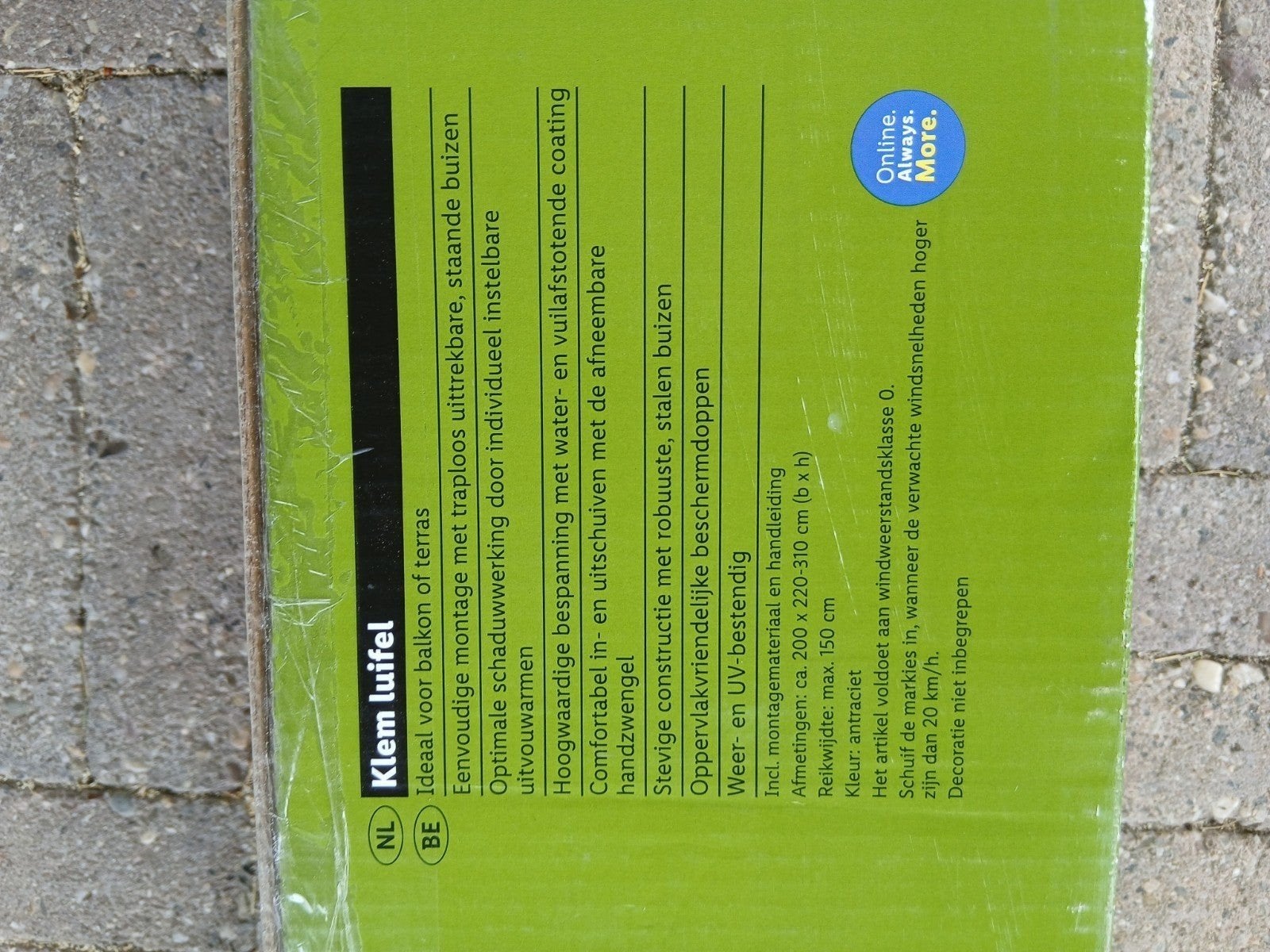 Nieuwe Klem Luifel / Balkon Scherm - Antraciet, Tuin en Terras, Zonneschermen, Overige typen, Nieuw, Ophalen of Verzenden, 250 cm tot 450 cm