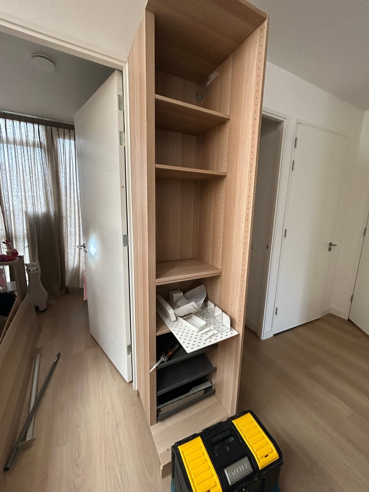 IKEA Pax hoekkast eikenkleur met planken, Met plank(en), 200 cm of meer, Zo goed als nieuw, Overige houtsoorten