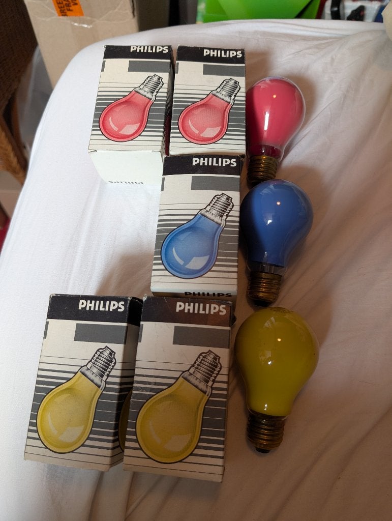 Gloeilamp gekleurd Philips, 30 tot 60 watt, Gloeilamp, Nieuw, E27 (groot)