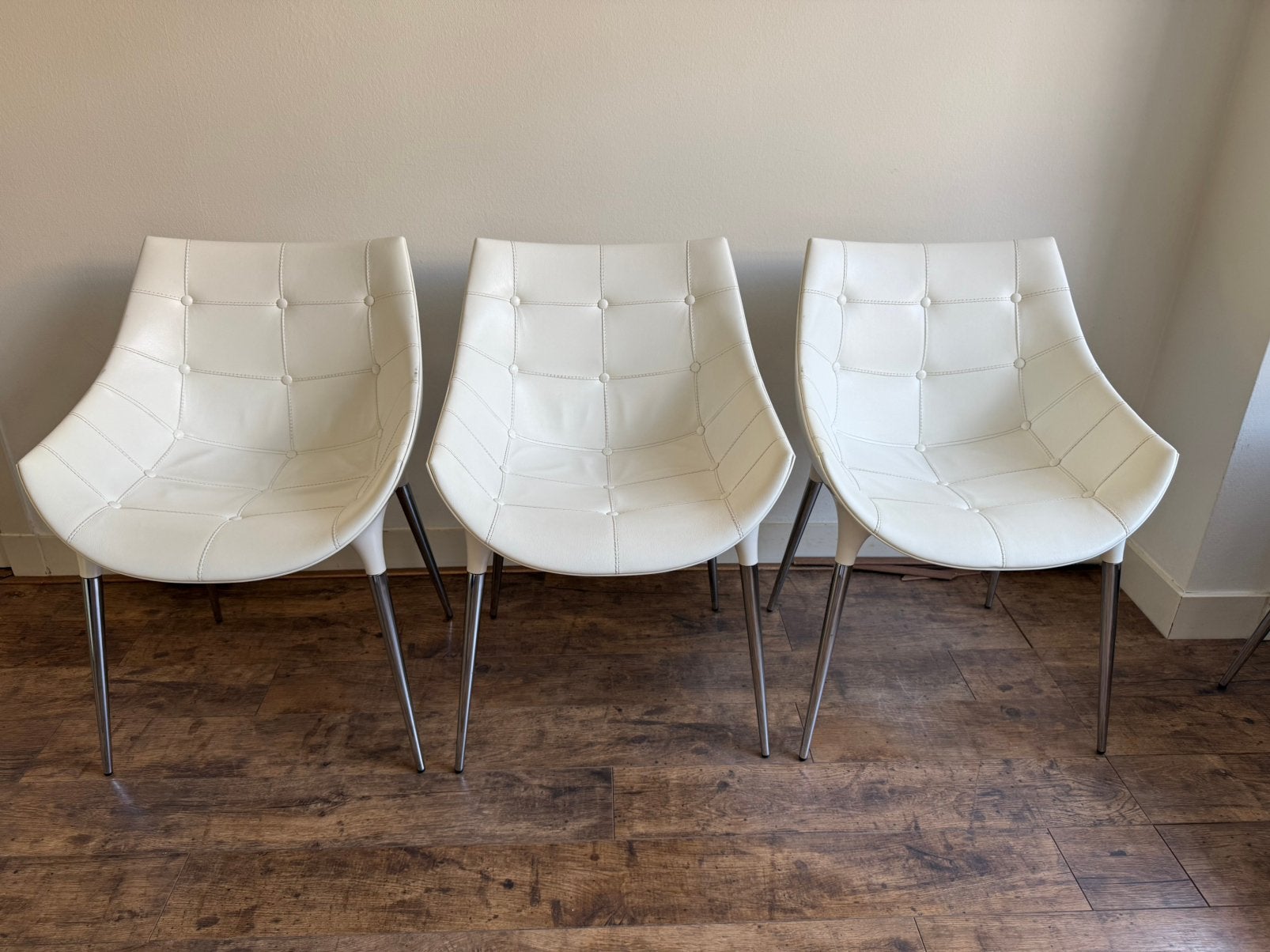 Witte Cassina Passion stoelen van Philippe Starck 6 stuks, Huis en Inrichting, Stoelen, Ophalen, Gebruikt, Leer, Wit
