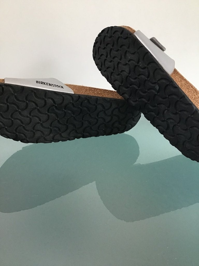 Birkenstock 39 zilver | slippers | Madrid | Gratis verzenden, Slippers, Overige kleuren, Verzenden, Zo goed als nieuw
