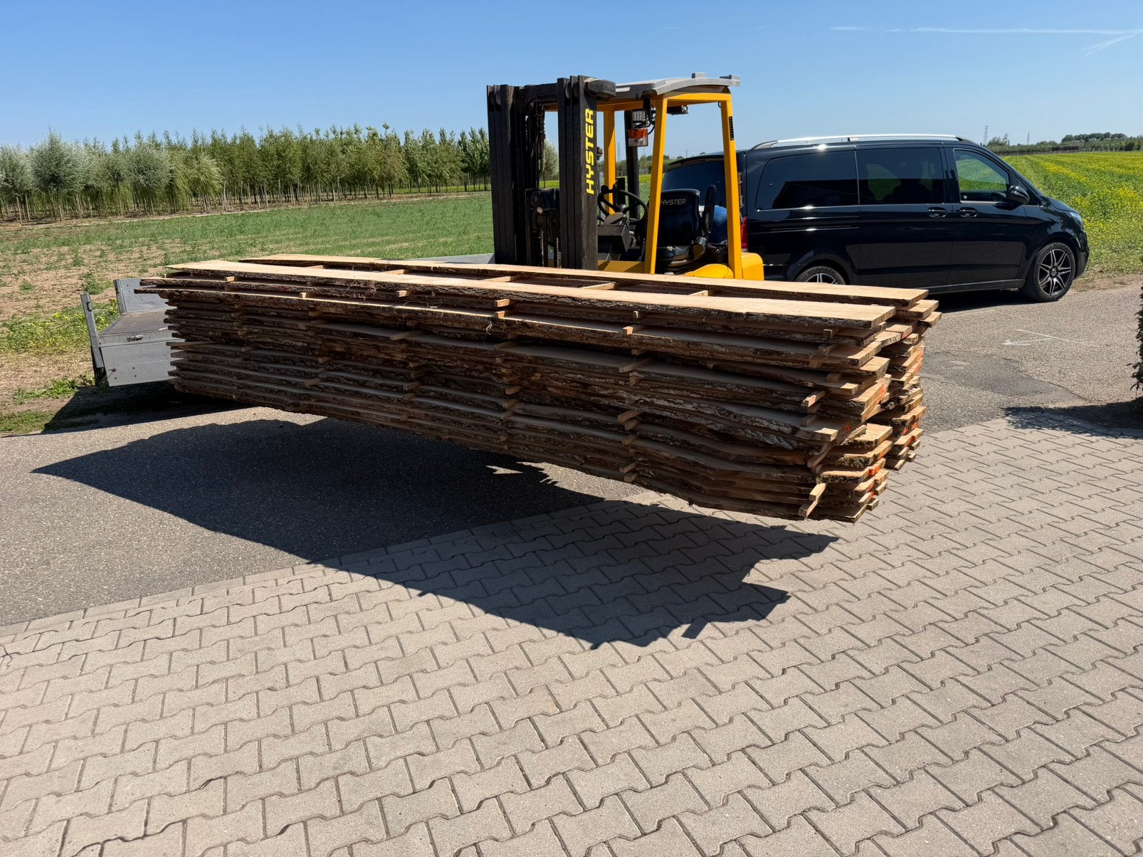 30 x eiken Schaaldelen 420x20-40x2,5 cm