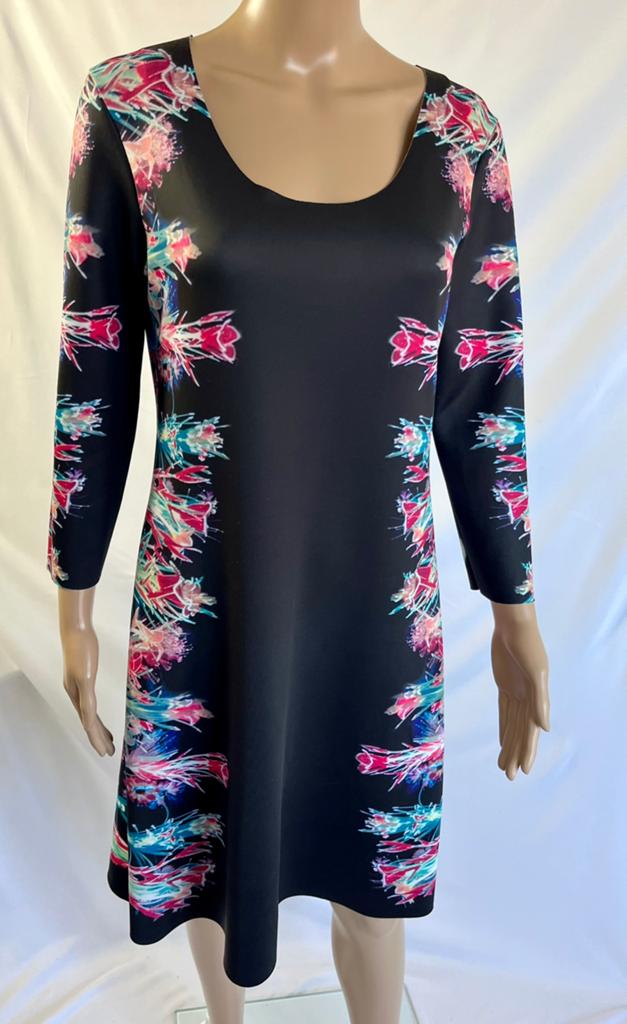 Animapop reversible jurk zwart multicolor print maat 40, Ophalen of Verzenden, Nieuw, Maat 38/40 (M), Zwart