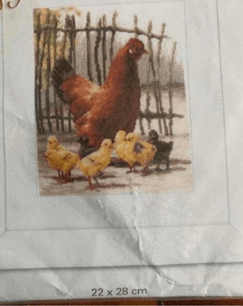 BORDUURPAKKET LANARTE CHICKENS ZELDZAAM, Verzenden, Nieuw, Handborduren, Borduurpakket