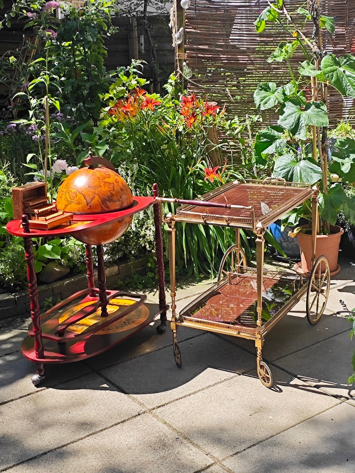 Mobile vintage bar, Ophalen, Zo goed als nieuw, Rechthoekig, Overige houtsoorten