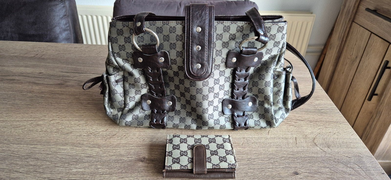Nieuwe bruine dames handtas met portemonnee, Ophalen of Verzenden, Nieuw, Bruin, Handtas