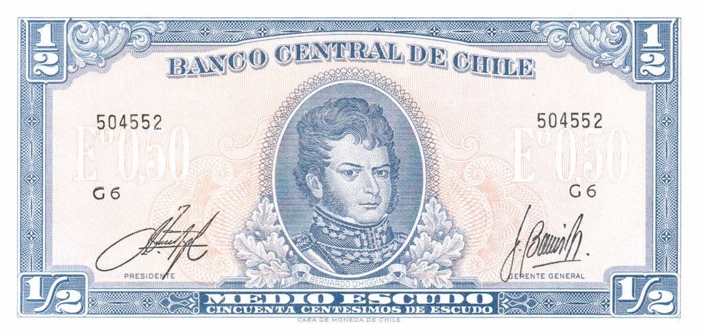 Chili 1/2 escudo 1962-75 - UNC, Verzenden, Zuid-Amerika, Los biljet