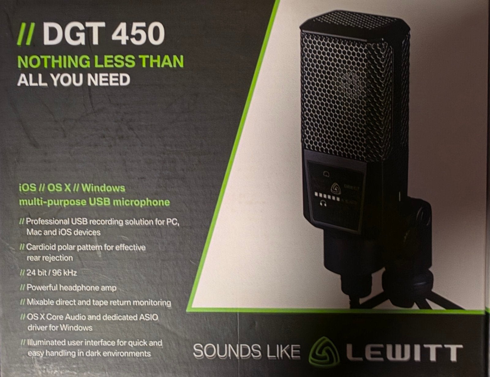 Lewitt DGT 450 USB Microfoon & Interface - Studio Kwaliteit, Muziek en Instrumenten, Microfoons, Ophalen of Verzenden, Zo goed als nieuw