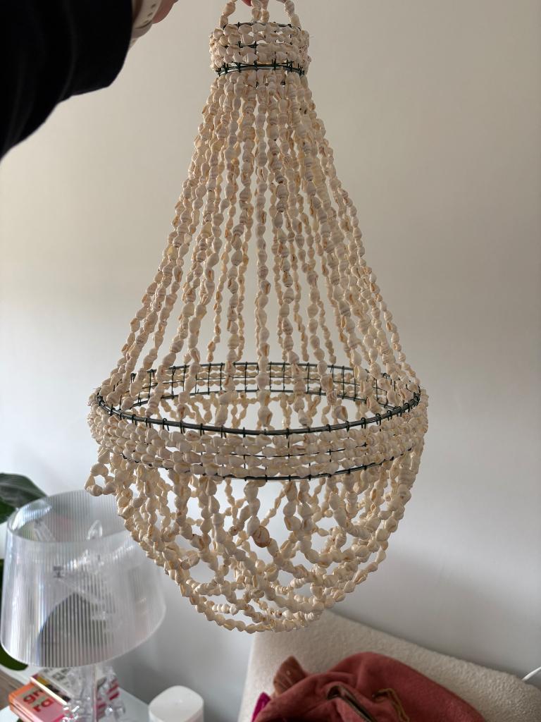 Schelpenlampen lamp uniek boho Ibiza stijl, Huis en Inrichting, Lampen | Hanglampen, Overige materialen, 50 tot 75 cm, Boho Ibiza Bali