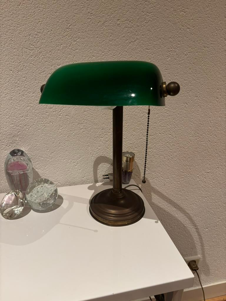Vintage bibliotheek lamp, Ophalen of Verzenden, Zo goed als nieuw