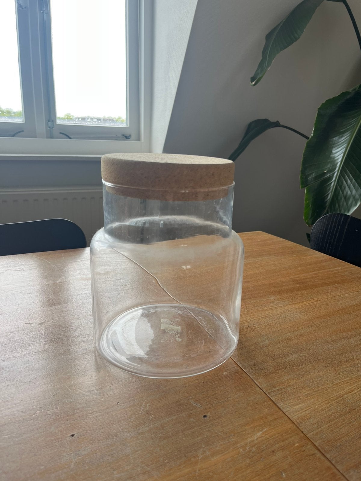 Grote glazen pot / vaas met deksel, Ophalen, Zo goed als nieuw