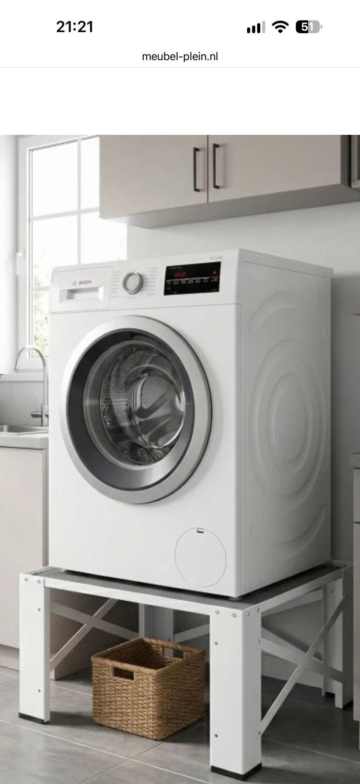 Wasmachine verhoger - Wit met antislip 64 x 61.5 x 32.5 cm, Witgoed en Apparatuur, Ophalen, Gebruikt