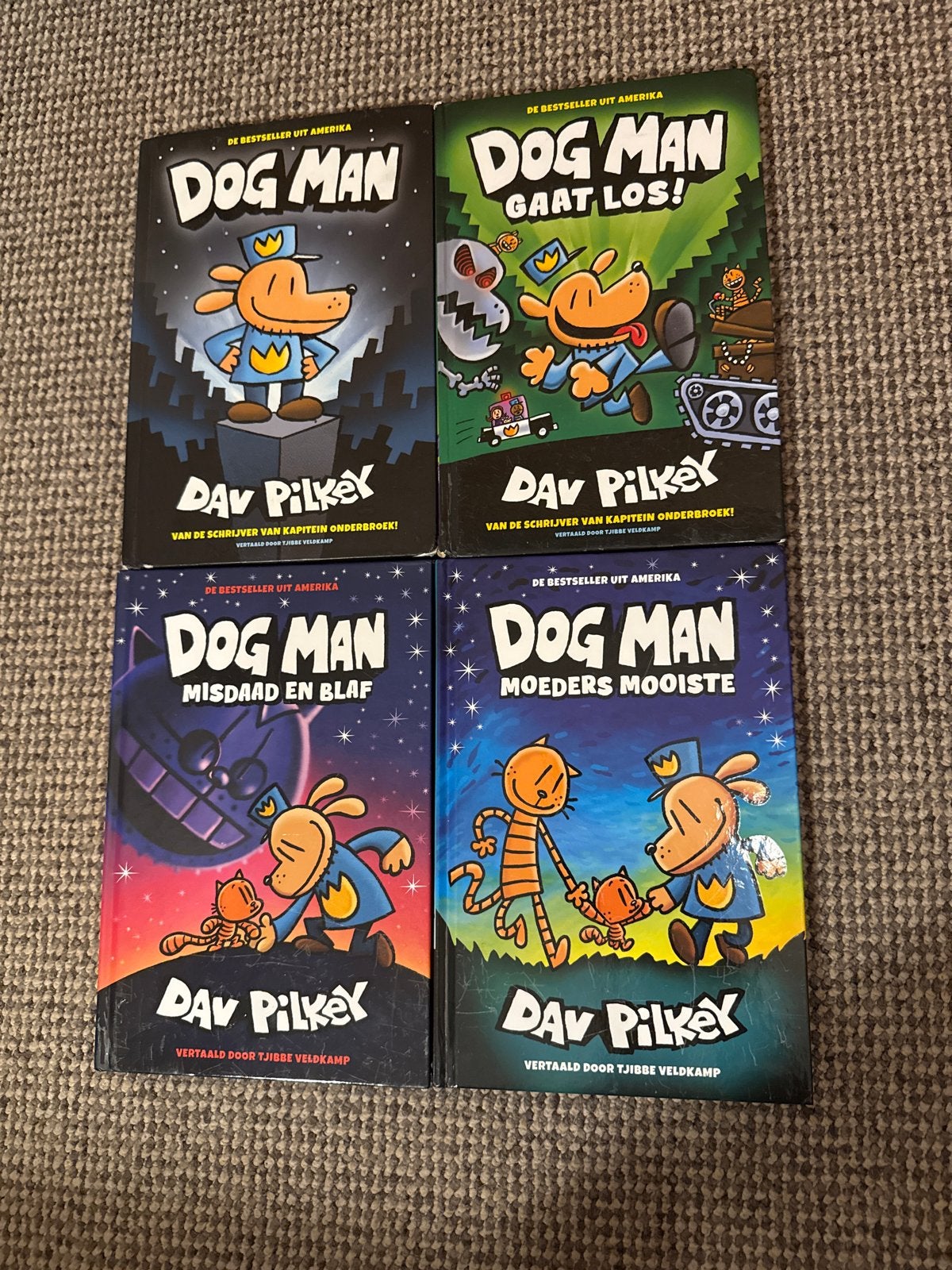 Dog Man boekenreeks - 4 delen van Dav Pilkey, Ophalen of Verzenden, Zo goed als nieuw, Fictie