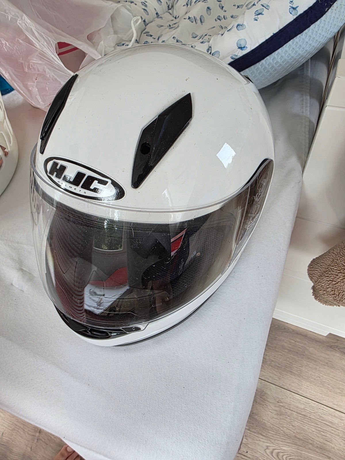 HJC Integraalhelm - Wit, Motoren, Kleding | Motorhelmen, Kinderen, HJC, Ophalen of Verzenden, Integraalhelm