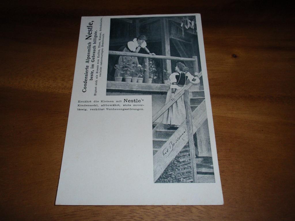 Nestle Reclamekaart Reclame Alpenmilch Melk, Verzenden, Voor 1920, Ongelopen, Overige thema's