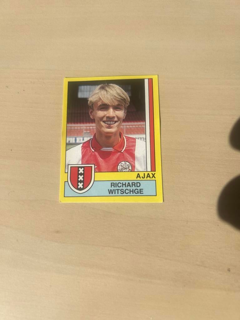 Panini Voetbal 90 Plaatje Richard Witschge Ajax, Ophalen of Verzenden, Zo goed als nieuw, Sticker
