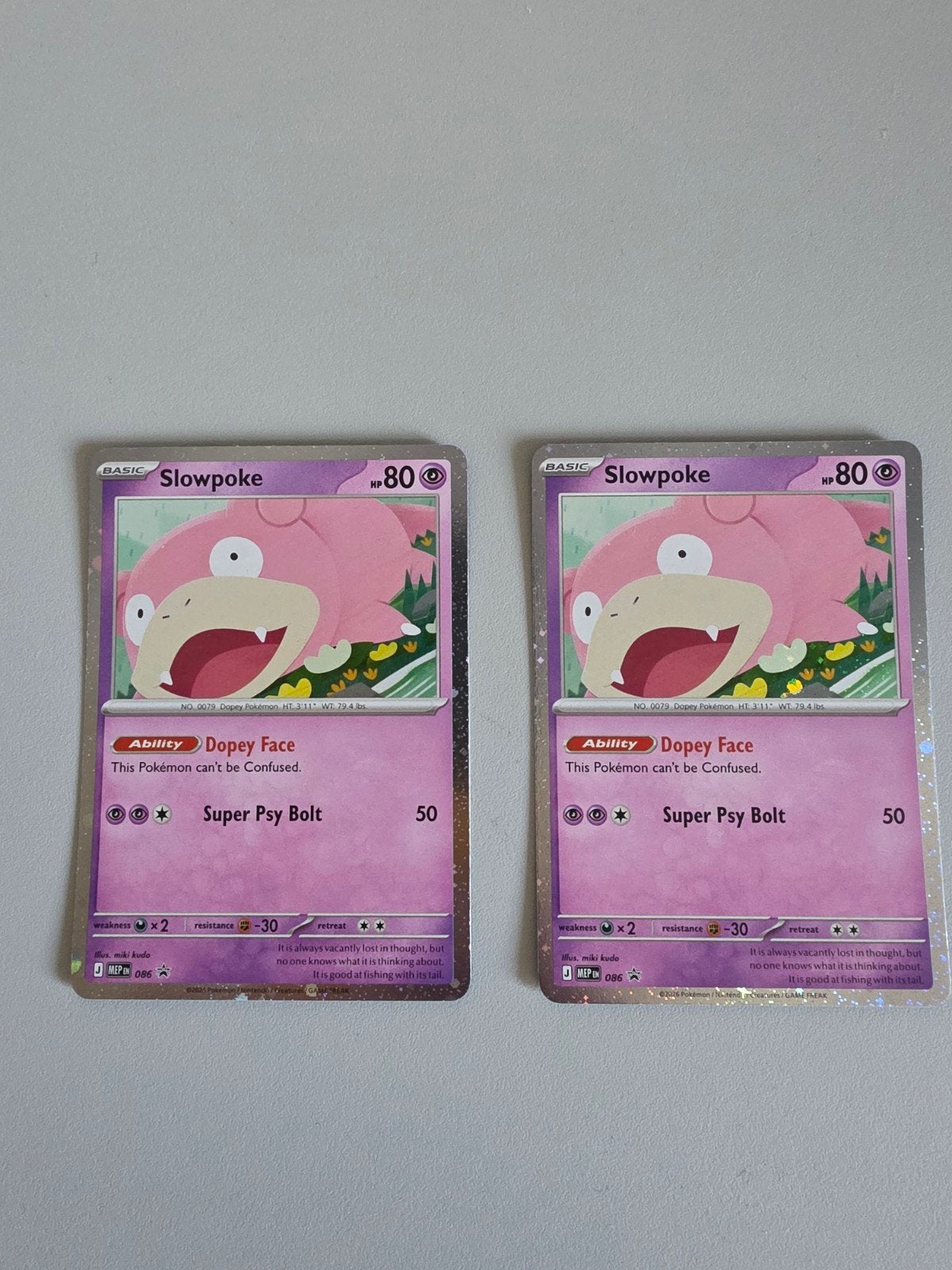 2x Slowpoke (006/086) Pokémon Kaart - Zo goed als nieuw, Ophalen of Verzenden, Nieuw