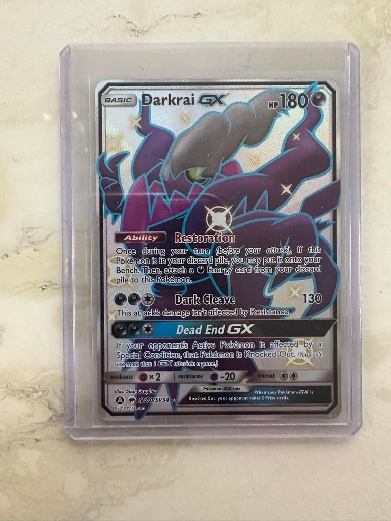 Darkrai GX Pokémon Kaart, Hobby en Vrije tijd, Ophalen of Verzenden, Zo goed als nieuw, Losse kaart, Foil