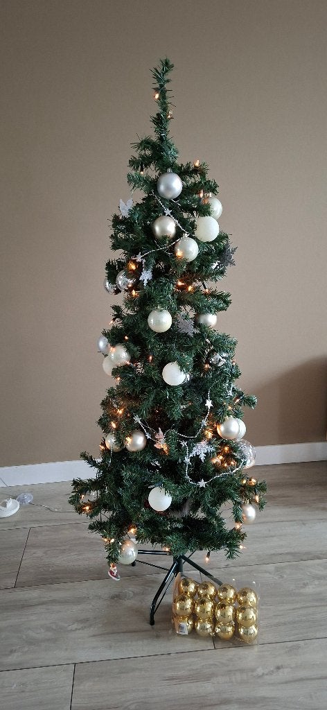 kerstboom incl verlichting en ballen, Diversen, Ophalen, Gebruikt