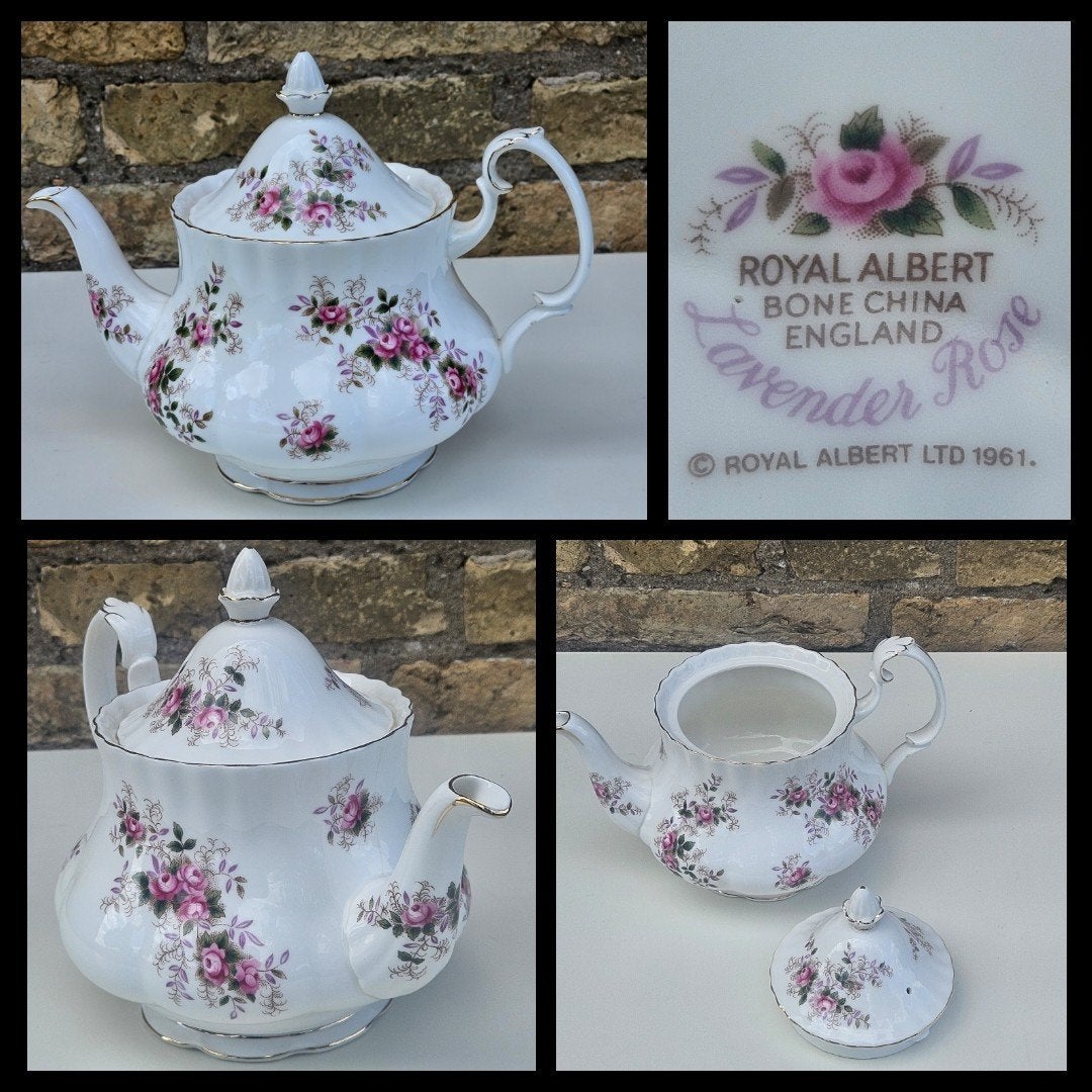 Royal Albert "Lavender Rose" porseleinen Theepot, haarlijn, Ophalen of Verzenden