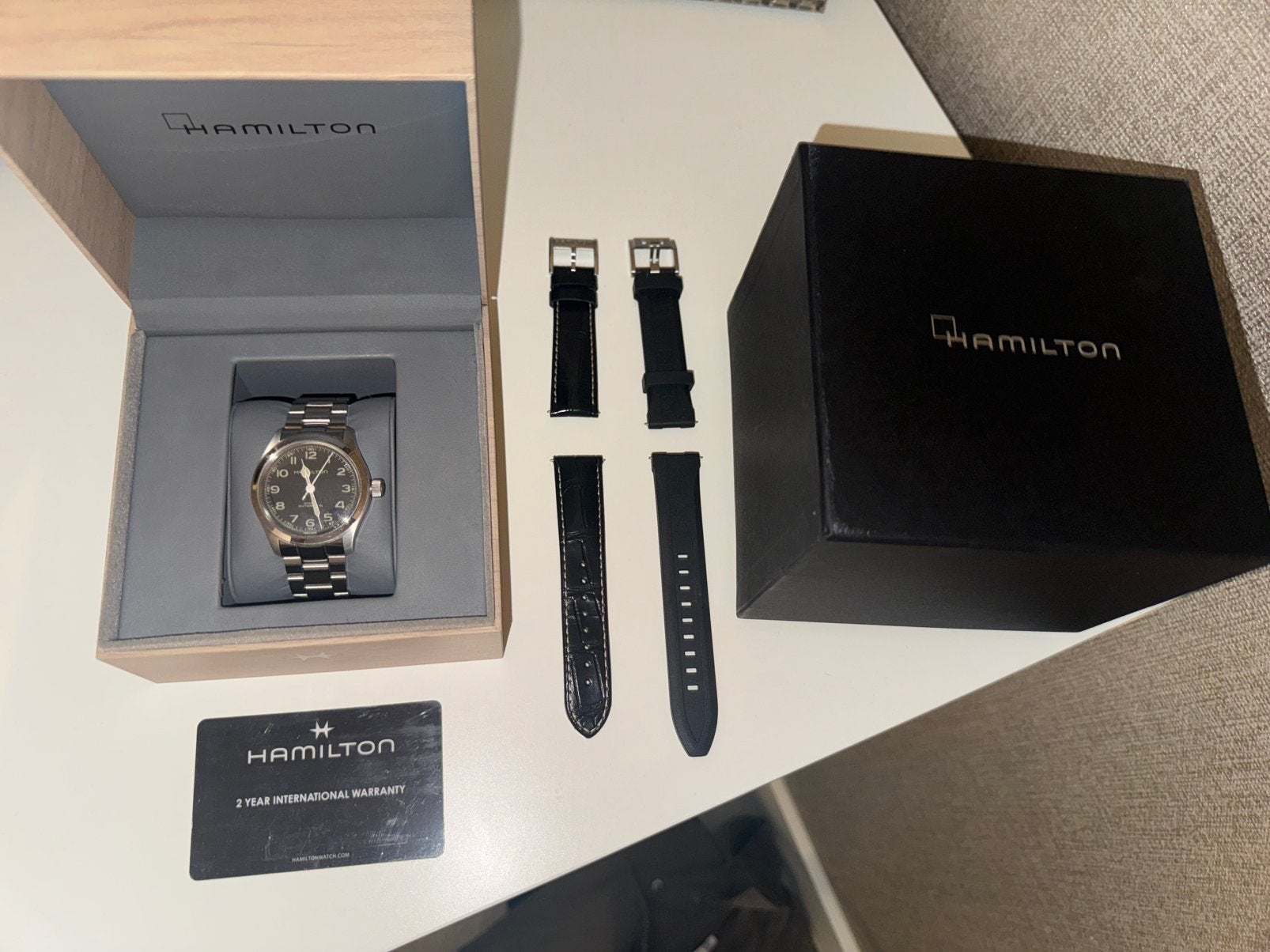 Hamilton Khaki Field Murph 38 mm, Sieraden, Tassen en Uiterlijk, Ophalen of Verzenden, Zo goed als nieuw, Leer, Overige merken