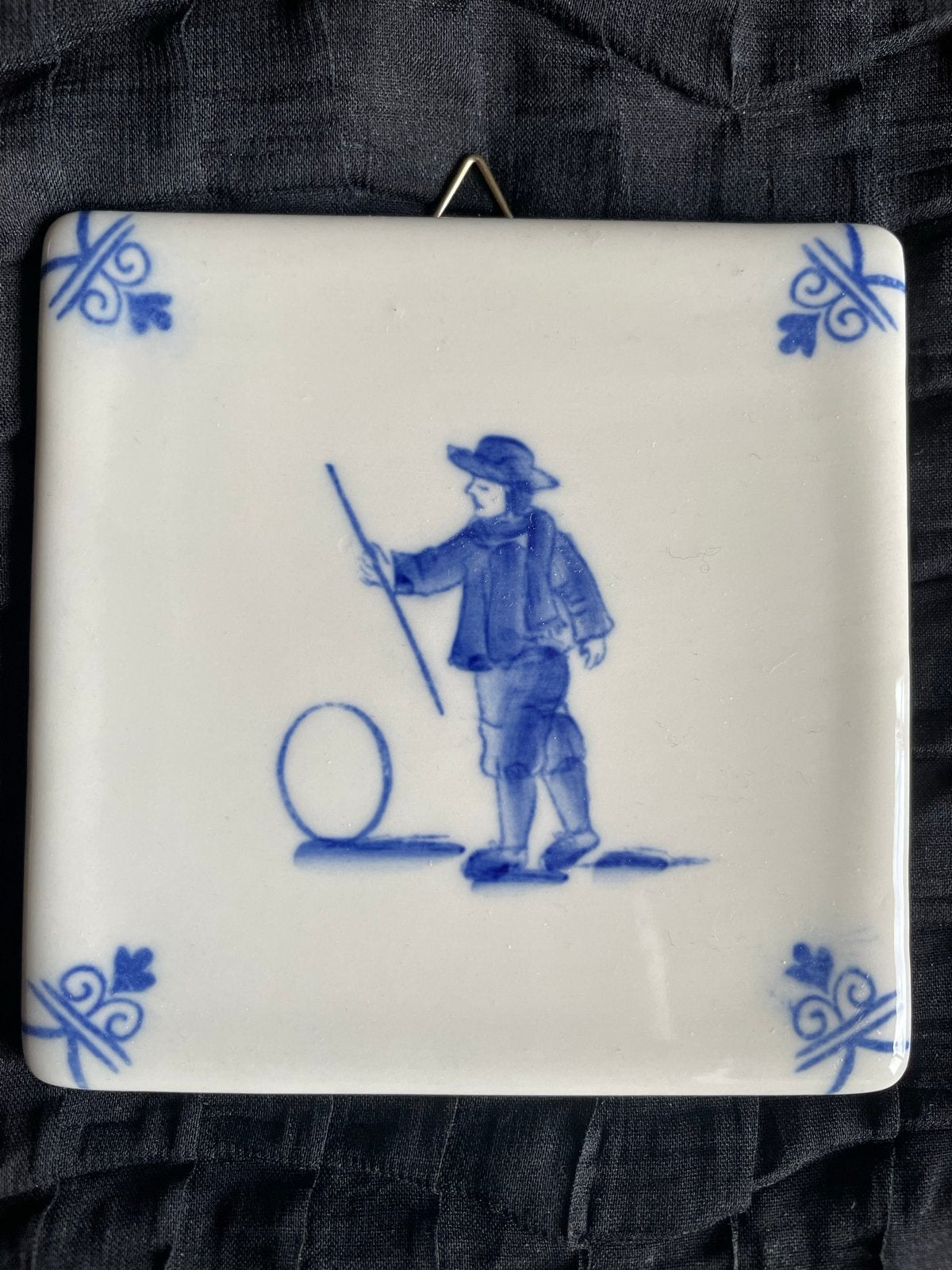 Delfts Blauw Tegeltje - Handgeschilderd Delfleur Holland, Ophalen of Verzenden