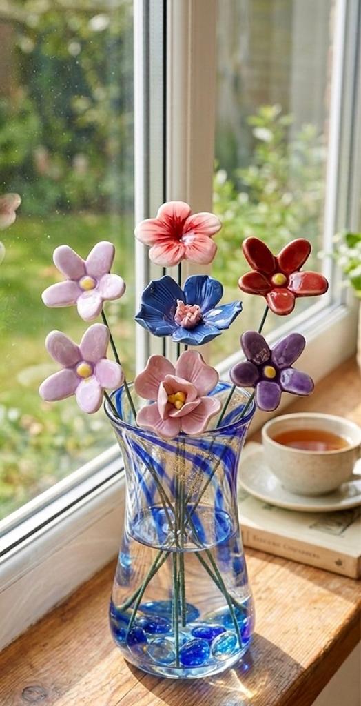NIEUW zomers boeketje voorjaarsbloemen van keramiek, Ophalen of Verzenden, Nieuw
