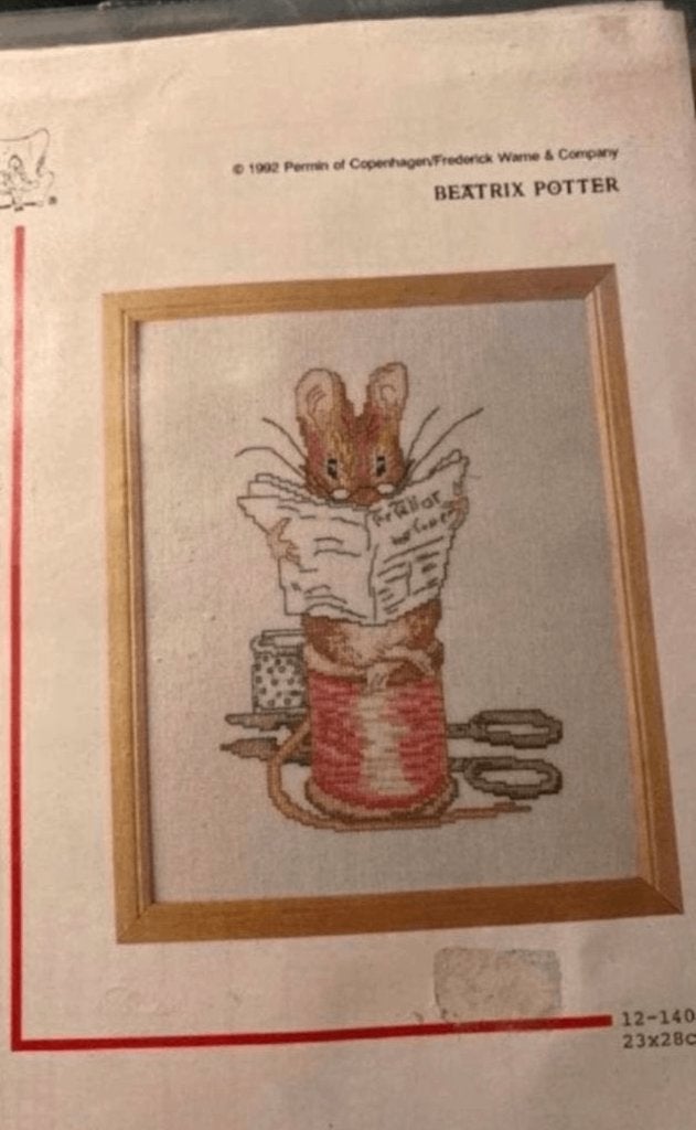 BORDUURPAKKET BEATRIX POTTER THE TAILOR OF GLOUCESTER, Verzenden, Nieuw, Handborduren, Borduurpakket