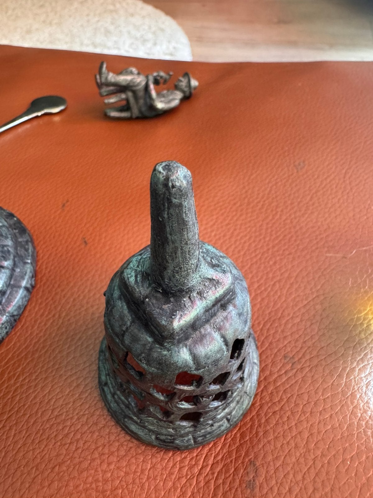 Miniatuur boeddha en borobudur-stoepa brons, Ophalen of Verzenden