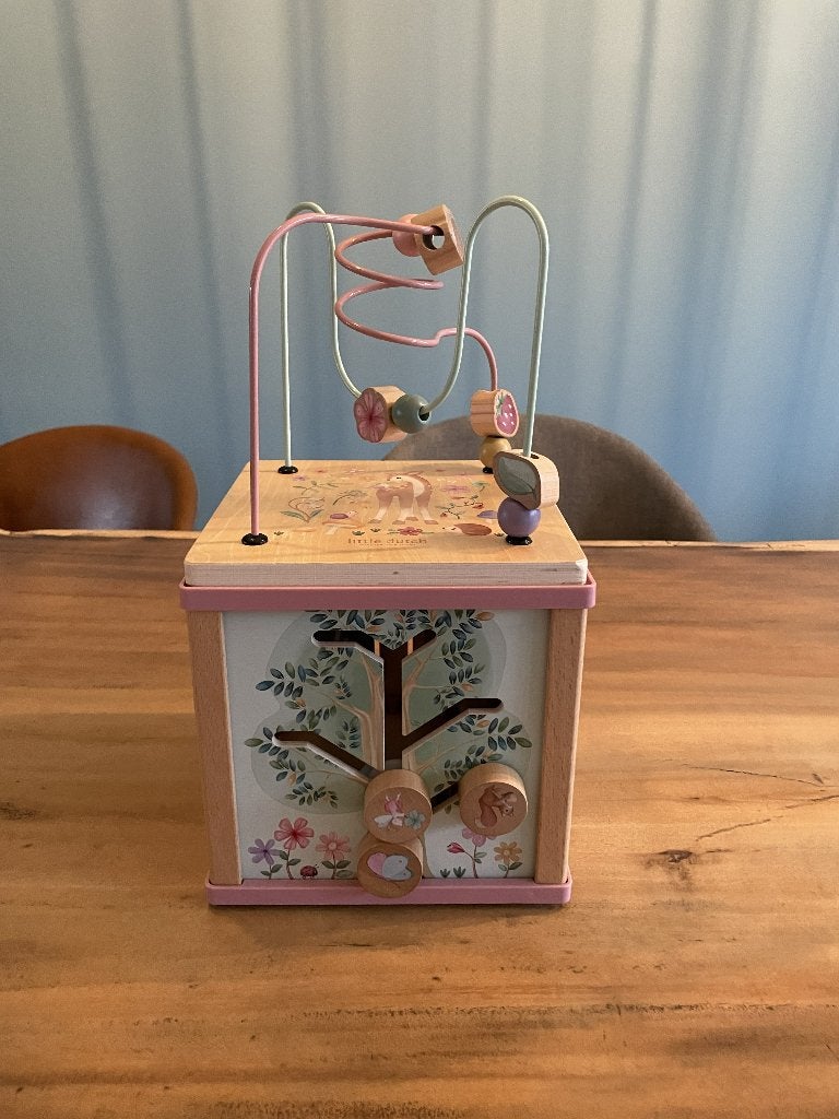 Houten activiteitenkubus - Roze - Little Dutch Fairy Garden, Ophalen, Gebruikt, Overige typen